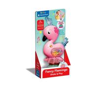 Clementoni Hochet interactif Fancy Flamingo 17492 – Flamant rose, mélodies, ventouse, 3 mois+