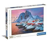 Clementoni - Hamnoy Village - Puzzle de 500 Pièces - Jeu de Patience et de Réflexion - Format Paysage - Image Net - Décoration - 49 x 36 Cm - À Partir de 14 Ans