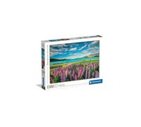 Clementoni - Puzzle pour Adultes 1500 Pièces, HQC Lupins at Lake Tekapo Fabriqué en Italie, 31728