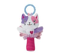 Clementoni - Hochet Chat - Lovely Cat Rattle - Peluche Educative - Développement Multisensoriel - Tissu Doux - Facile à Accrocher - pour Enfants Dès 0 Mois