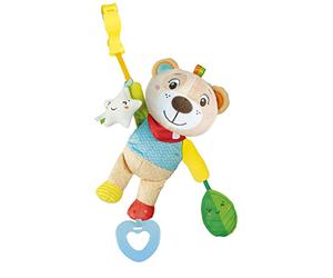 Clementoni - Hochet Ourson - Easy Peasy Soft Bear - Peluche Educative - Développement Multisensoriel - Tissu Doux - Facile à Accrocher - pour Enfants Dès 0 Mois