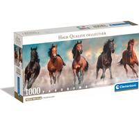 Clementoni Horses Puzzle 1000 pièces adulte - Puzzle panoramique adulte en 98 x 33 cm - Puzzle adulte sophistiqué de Clementoni 39875