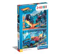 Clementoni Puzzle Hotwheels 24816 – 2x60 pièces, 4 ans, boîte de 2, dessin animé, fabriqué en Italie