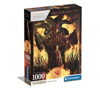 Clementoni | House of The Dragon Puzzle 1000 Pièces - pour Adultes 18 Ans+ | Poster Inclus 70×50 Cm | Loisir Créatif Fan Game of Thrones | Puzzle Fantasy Visuel Épique | Cadeau Jeu de Société