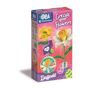 Clementoni Idea - Create Your Flowers, Kit créatif pour Composer des Fleurs, Enfants 8 Ans avec 2 jonquilles en Papier à Assembler et à Personnaliser, idée Cadeau de Jeu Made in Italy, Langue