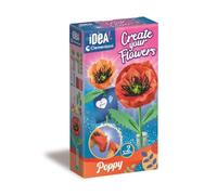 Clementoni Idea - Create your Flowers Poppy, Kit créatif pour réaliser 2 coquelicots en papier crêpe, jeu créatif pour enfants 7 ans, fabriqué en Italie, 18345