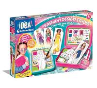 Clementoni Idea-Fashion Designer, tableau lumineux, ensemble de vêtements, jeu créatif pour fille de 6 ans, multicolore, support pliable, haut léger, dessins, modèles et stylo