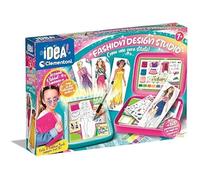 Clementoni Idea-Fashion Designer, tableau lumineux, ensemble de vêtements, jeu créatif pour fille de 6 ans, multicolore, support