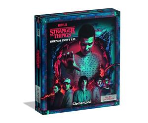 Clementoni - Jeu de Société Stranger Things dès 12 Ans - Les Amis ne Mentent Jamais - Inspiré de la Série Netflix - Ambiance 80s & Coopération