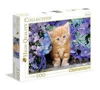 Clementoni - 30415.8 - Puzzle - Chat roux dans les fleurs - 500 Pièces