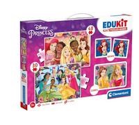 Clementoni Jouet Éducatif 4 in 1 Disney Princess (Enfants Puzzle 30 Pieces and 48 Pieces, 6 Cubes, 1 Memo), pour Enfants 3-5 Ans, Fabriqué en Italie, 18297