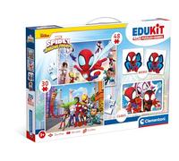 Clementoni Jouet Éducatif 4 in 1 Spidey and His Amazing Friends (Enfants Puzzle 30 Pieces and 48 Pieces, 6 Cubes, 1 Memo), pour Enfants 3-5 Ans, Fabriqué en Italie, 18295