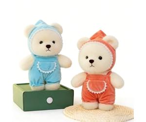Clementoni - Jouets - peluches - 82519 - ours portant sac à dos et vêtu - 24 cm - 20 (modèle aléatoire)