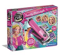 Clementoni | Kit Coloration Cheveux Enfants 6 Ans+ | 5 Craies Colorées Non Permanentes | Fer à Lisser Jouet | Accessoires Perles & Stickers | Activité Beauté Créative Ludique