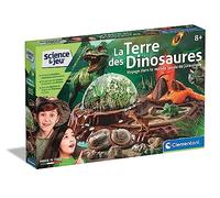 Clementoni Kit scientifique Le monde des dinosaures – Terrarium à créer avec 3 figurines