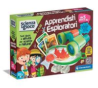 Clementoni Lab-Apprenti kit expériences scientifiques, Explorateur, Jeu Scientifique Enfants 5 Ans+, Laboratoire, Version Italienne, Made in Italy, Multicolore, Medio, 19268