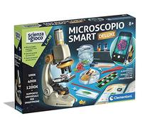 Clementoni Lab Smart Deluxe-Laboratory, Microscope optique pour enfants, expériences scientifiques, jeu scientifique 8 ans (version italienne), 19310