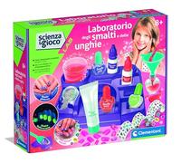 Clementoni Laboratoire de science et de jeu - Laboratoire pour vernis à ongles et ongles, kit pour faux ongles et nail art pour filles à partir de 8 ans, jeu scientifique avec vernis à ongles