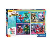 Clementoni Puzzle Marvel 4 en 1 Spidey and His Amazing Friends – 3 ans+ – 12/16/20/24 pièces