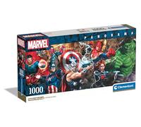 Clementoni | Marvel Puzzle Panorama 1000 Pièces pour Adultes | Super-Héros Avengers Collection | Poster Inclus | Jeu de Société | Format 98×33 Cm | Écoresponsable