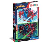 Clementoni- Marvel Spiderman Glowing Lights Collection Spiderman - Puzzle pour Enfant 104 pièces - Développe la Motricité et le Sens de l'Observation - Fluorescent - Fabriqué en Italie -6 ans+ - 27555