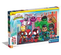 Clementoni- Marvel Spidey and His Amazing Friends Supercolor Friends-24 Maxi Pièces, Enfants 3 Ans, Puzzle Dessin Animé-Fabriqué en Italie, 24249
