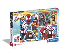 Clementoni- Marvel Spidey & His Amazing Friends Supercolor Friends-3x48 Enfants 5 Ans, Boîte De 3 (48 Pièces), Puzzle Dessin Animé-Fabriqué en Italie, 25282