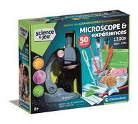 Clementoni – Microscope & coffret scientifique Science & Jeu 1200x 50 activités pour 8 ans+
