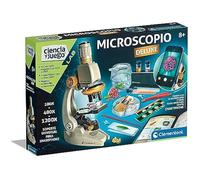Clementoni Microscope Smart Deluxe grossissant 1 200 x, Jouet Scientifique, avec échantillons préparés et Cristaux scientifiques,
