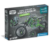 Clementoni Coffret construction mécanique Motocross Xtrem 8 ans – 180+ pièces, direction et pistons