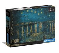 Clementoni- Museum Collection Van Gogh, Starry Night Over The Rhone-1000 Pièces-Puzzle, Divertissement pour Adultes-Fabriqué en Italie, 39789