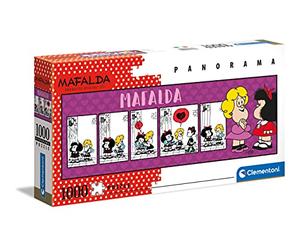 Clementoni Panorama 1000 pièces, panoramique, Dessin animé, Comic Strip Mafalda-fabriqué en Italie, Puzzle Adulte, 39630, Multicolore
