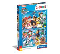 Clementoni Paw Patrol-2 x 60 kinderbox, 2 puzzels (60 stuks), gemaakt in Italië,