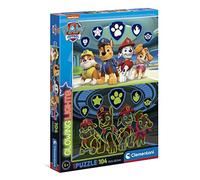 Clementoni- Paw Patrol Supercolor Glowing Lights-Pat'Patrouille-104 Pièces, Enfants 6 Ans, Puzzle Dessin Animé-Fabriqué en Italie, 27176