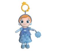 Clementoni | Peluche de Voyage Cendrillon Disney pour Bébés dès la Naissance | Hochet Intégré & Textures Variées | Anneau d'Attache Poussette | Éveil Sensoriel | Activité sans écran | Idée Cadeau Bébé