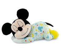Clementoni - Peluche relaxante - Mickey Ultra Douce - Sons et Lumière - Accompagne Bébé pour se détendre et s'endormir- Dès la Naissance