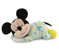 Clementoni - Peluche relaxante - Mickey Ultra Douce - Sons et Lumière - Accompagne Bébé pour se détendre et s'endormir- Dès la Naissance