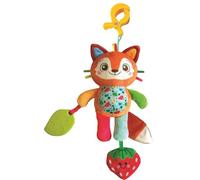 Clementoni | Peluche Sensorielle Easy-Peasy Renard pour Bébés dès la Naissance | Clip de Fixation | Grelot & Anneau de Dentition | Ultra-Douce & Lavable en Machine | Éveil Sensoriel | Idée Cadeau Bébé