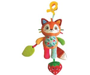 Clementoni | Peluche Sensorielle Easy-Peasy Renard pour Bébés dès la Naissance | Clip de Fixation | Grelot & Anneau de Dentition | Ultra-Douce & Lavable en Machine | Éveil Sensoriel | Idée Cadeau Bébé
