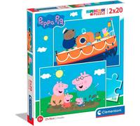 Clementoni Puzzle Peppa Pig Supercolor – 2x20 pièces – Dès 3 ans – Fabriqué en Italie – 24797