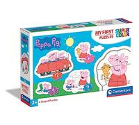 Clementoni | Peppa Pig - My First Puzzles pour Enfants 2 Ans+ | 4 Puzzles Silhouette 3, 6, 9, 12 Pièces | Pièces Épaisses 3mm | Puzzle Éducatif Observation et Logique | Carton Recyclé