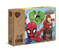Clementoni Play For Future-Marvel Super Hero-24 pièces maxi-puzzle enfant-matériaux 100% recyclés-fabriqué en Italie, 3 ans et plus, 20262