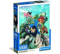Clementoni Puzzle 1000 pièces Anime pour adultes et garçons, illustration Lupin 3 avec poster inclus, série spéciale, idée cadeau pour hommes, Made in Italy, 50 x 70 cm, 37068