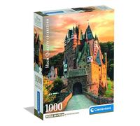 Clementoni - Puzzle 1000 Pièces Golden Hour at Eltz Castle - 14 Ans et + - Jeu de société château féérique, Coucher de Soleil - Idée Cadeau