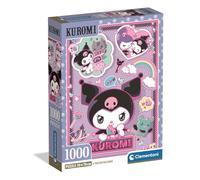 Clementoni - Puzzle 1000 Pièces Kuromi - 14 Ans et + - Jeu de société Design Kawaii - Idée Cadeau