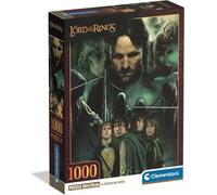 Clementoni - Puzzle 1000 pièces pour Adultes et garçons, série spéciale, thème Seigneur des Anneaux, boîte compacte avec Affiche Incluse, idée Cadeau Homme et Femme, fabriqué en Italie, 70 x 50 cm,