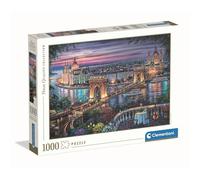Clementoni - Puzzle 1000 pièces pour Adultes et garçons, Illustration Lights of The Danube, Idée Cadeau, fabriquée en Italie, 70 x 50 cm, 37106