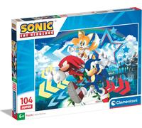 Clementoni - 27267 - Supercolor Puzzle - Sonic - 104 Pièces, Puzzle Enfants 6 Ans, Puzzle Dessin Animé - Fabriqué En Italie