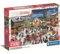 CLEMENTONI Puzzle La Foire de Noël Compact de 1500 pièces-Collection d'art Moderne et Contemporain-Stimule Le Sens de la Logique et la Motricité Fine-Dès 14 Ans-Fabriqué en Italie, 31725