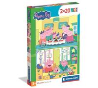 Clementoni – Puzzle enfant Peppa Pig 2x20 pièces – Double image – Dès 3 ans